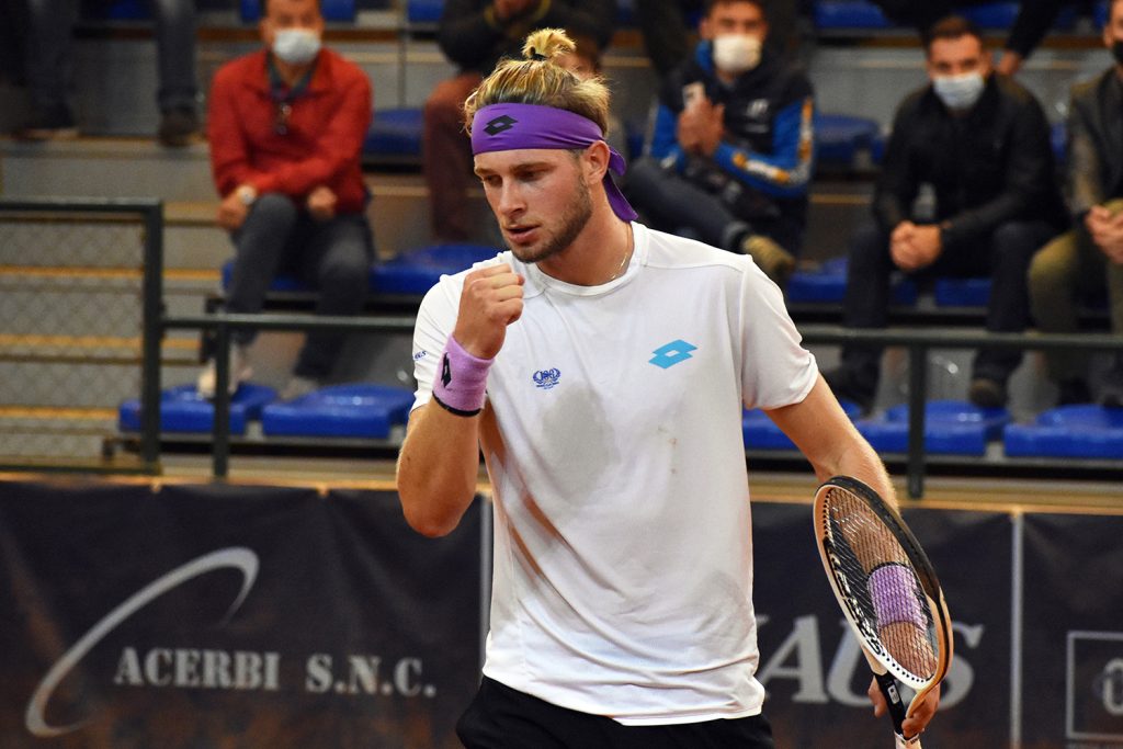 Samuel Vincent Ruggeri, bergamasco classe 2002 del Tc Crema, protagonista nel successo per 6-0 contro il Ctd Massa Lombardia (foto GAME)