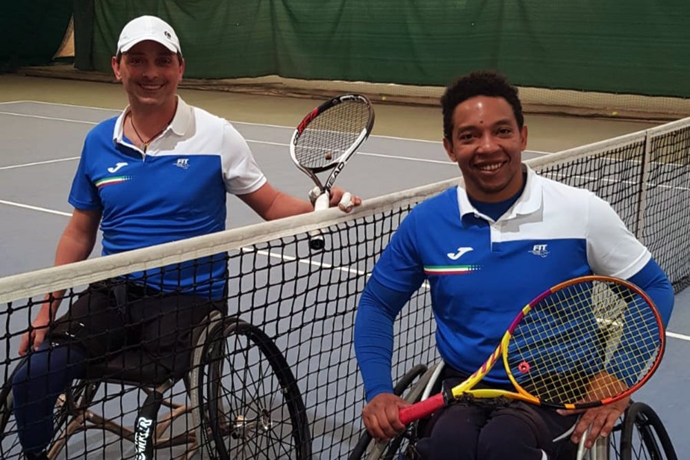 Edgar Scalvini (destra) e Alberto Saja, tennisti in carrozzina di Active Sport, sono stati recentemente convocati per due raduni della nazionale
