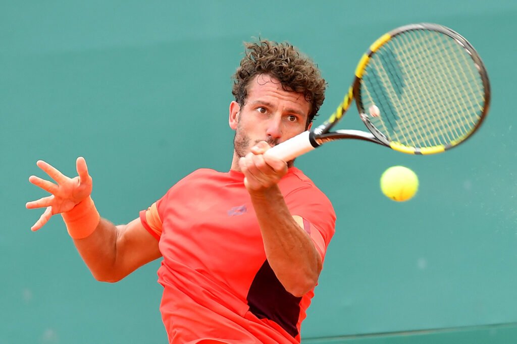 Alessandro Giannessi, classe 1990 da La Spezia, è al secondo turno del Sardegna Open. Ha cancellato tre match-point a Francesco Passaro (foto Francesco Panunzio)