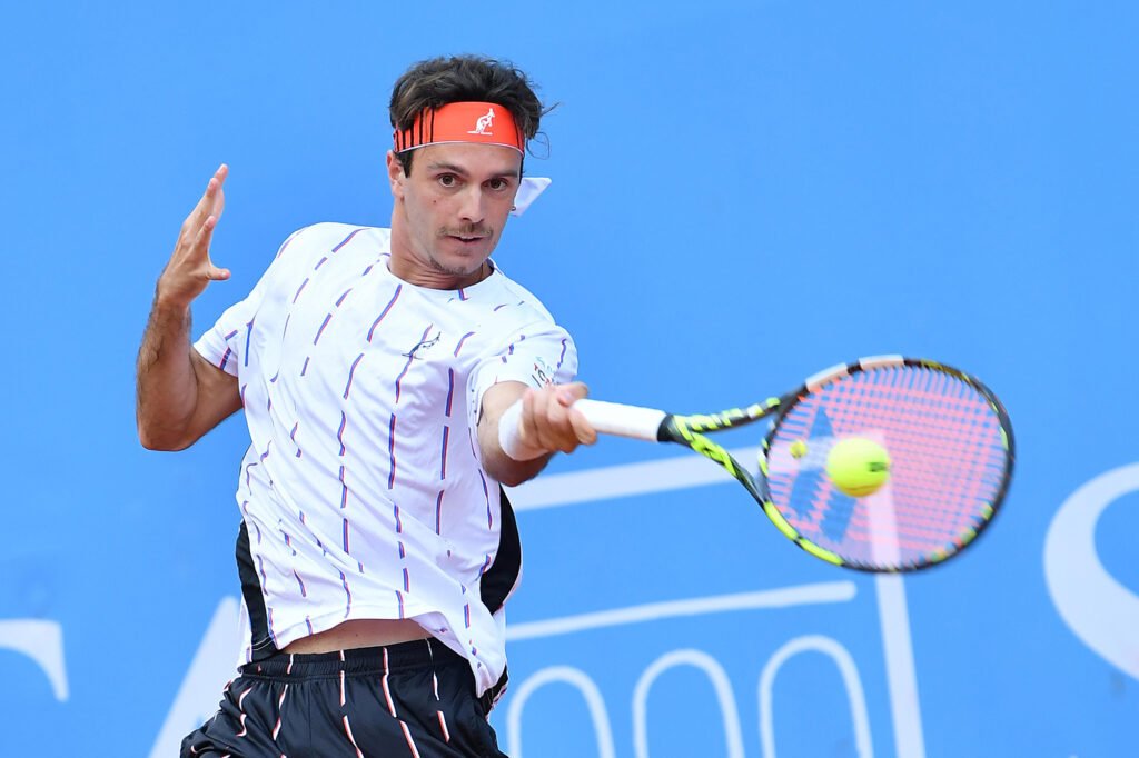 Edoardo Lavagno, torinese classe 1998, ha superato il primo turno del Piemonte Open Intesa Sanpaolo vincendo il derby con Luciano Darderi (foto Francesco Panunzio)