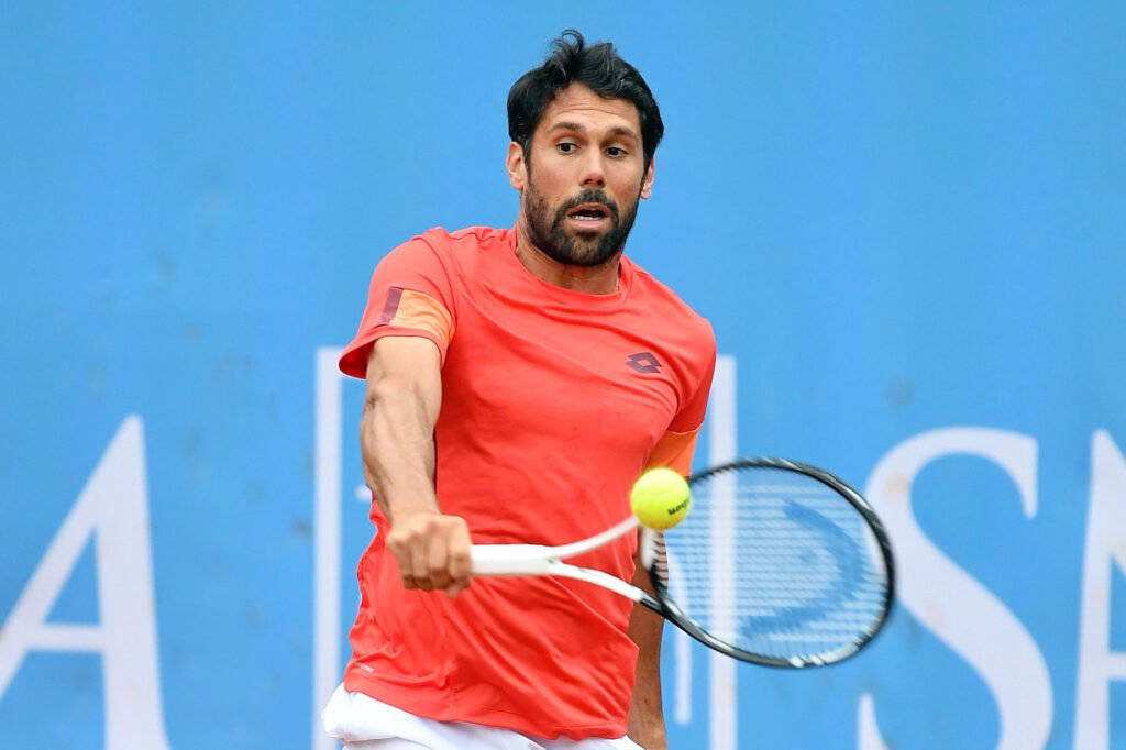 Federico Gaio, classe 1992 da Faenza, ha conquistato la semifinale del Piemonte Open Intesa Sanpaolo battendo l'argentino Collarini (foto Francesco Panunzio)