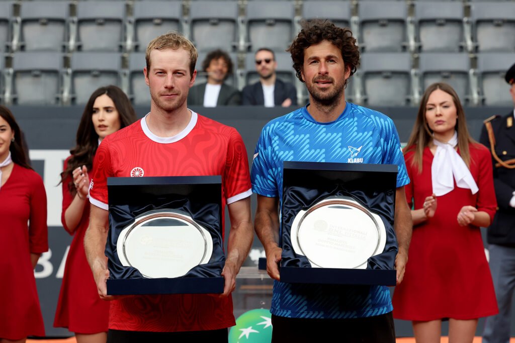 Robin Haase (destra), olandese del Tc Crema, ha raggiunto la finale in doppio agli Internazionali BNL d'Italia in coppia con Botic Van de Zandschulp (foto Giampiero Sposito)