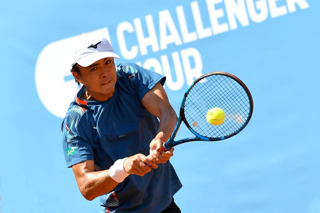Taro Daniel, giapponese classe 1993, ha superato il primo turno del Piemonte Open Intesa Sanpaolo battendo Gijs Brouwer (foto Francesco Panunzio)