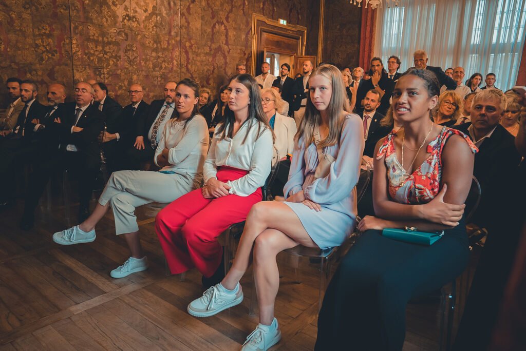 Le giocatrici presenti alla cena di gala del Veneto Open promoted by Confindustria Veneto Est, tenuta al Casinò di Venezia Cà Vendramin Calergi. Da sinistra: Tatjana Maria, Nuria Brancaccio, Sinja Kraus e Robin Montgomery (foto Creativite Idea)