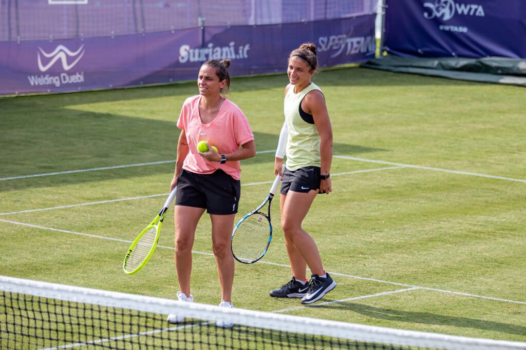 Sara Errani (destra) e Roberta Vinci insieme al Veneto Open promoted by Confindustria Veneto Est. La tarantina accompagna la romagnola nel ruolo di coach (foto Creativite Idea)