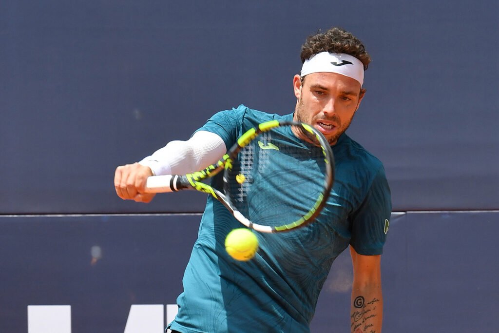 Marco Cecchinato, palermitano classe '92, è al turno decisivo delle qualificazioni del Sardegna Open (foto Francesco Panunzio)