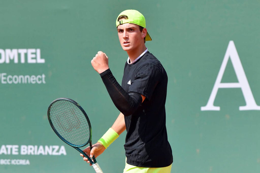 Jacopo Vasamì, romano classe 2007, ha superato il primo turno all'Atkinsons Monza Open 25 battendo il britannico Paul Jubb (foto Francesco Panunzio)