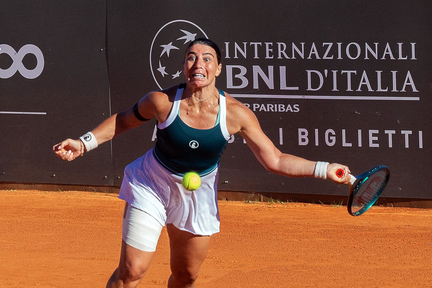 La georgiana Ekaterine Gorgodze: è ai quarti di finale del Delta Motors Tolentino Open per il secondo anno consecutivo (foto Ludovico Cecoli)